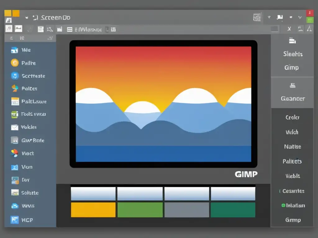 Detalle de la interfaz de GIMP, con herramientas y paletas visibles
