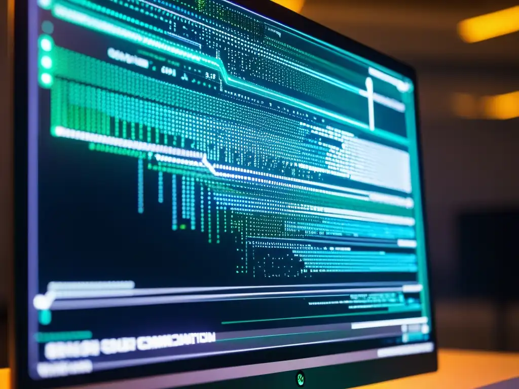 Detalle de pantalla de código de software de comunicación Open Source, resaltando seguridad y encriptación