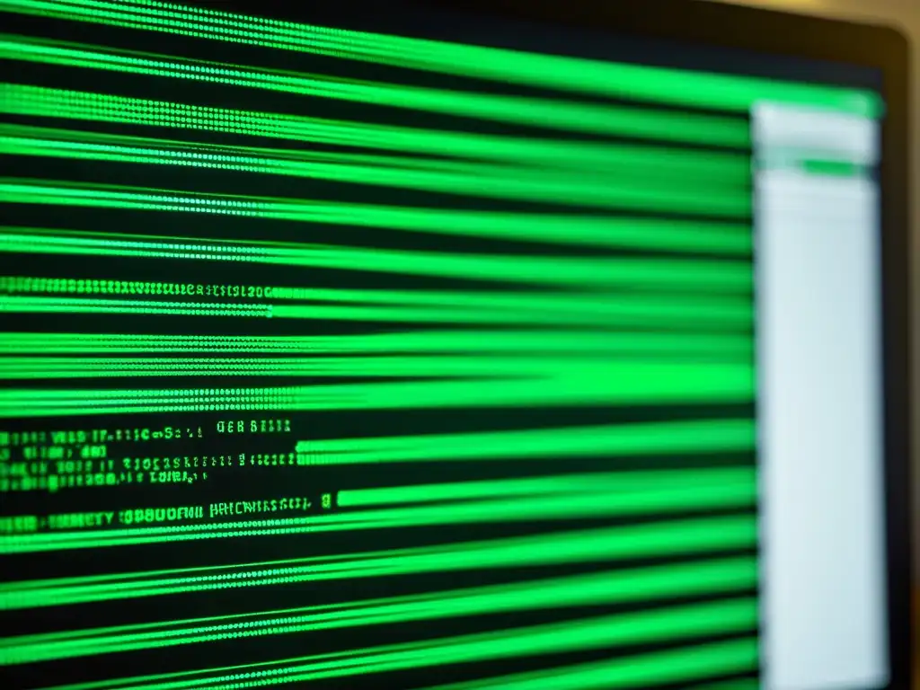 Detalle de pantalla de computadora con código abierto