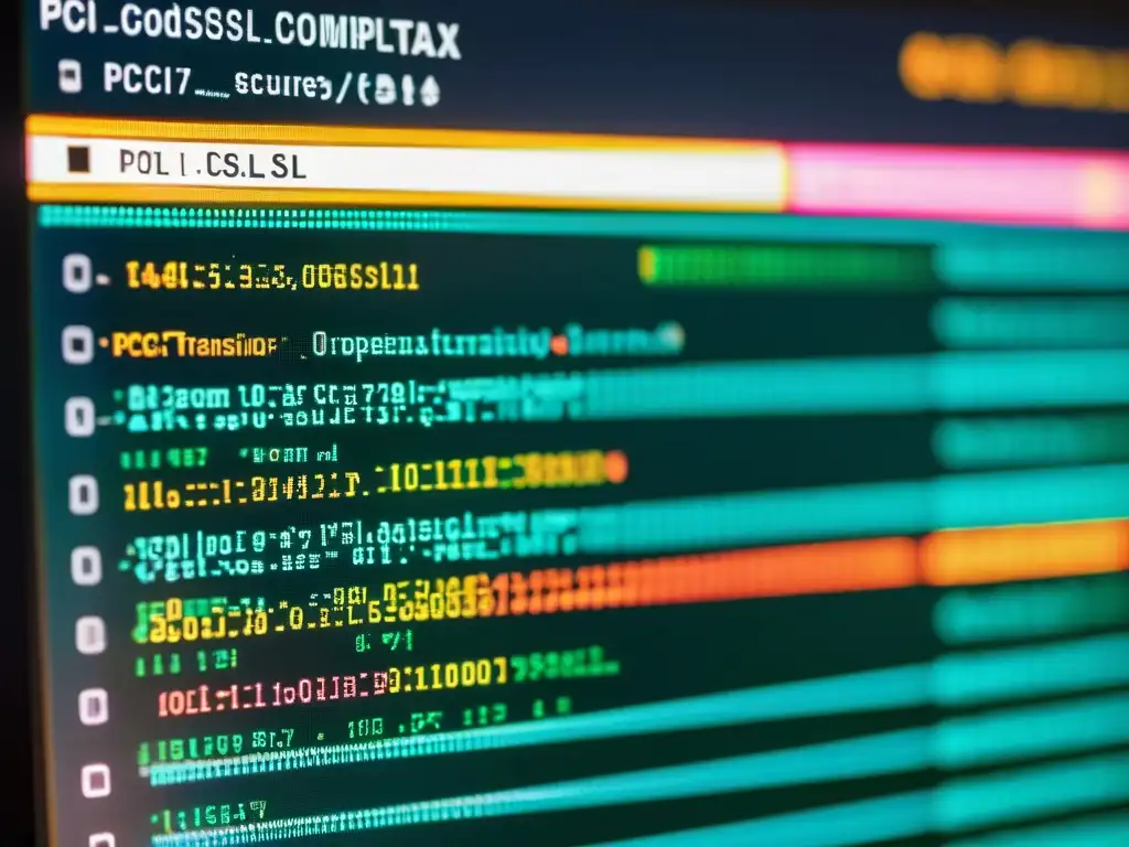 Detalle de pantalla de computadora con código de OpenSSL para cumplimiento PCI DSS