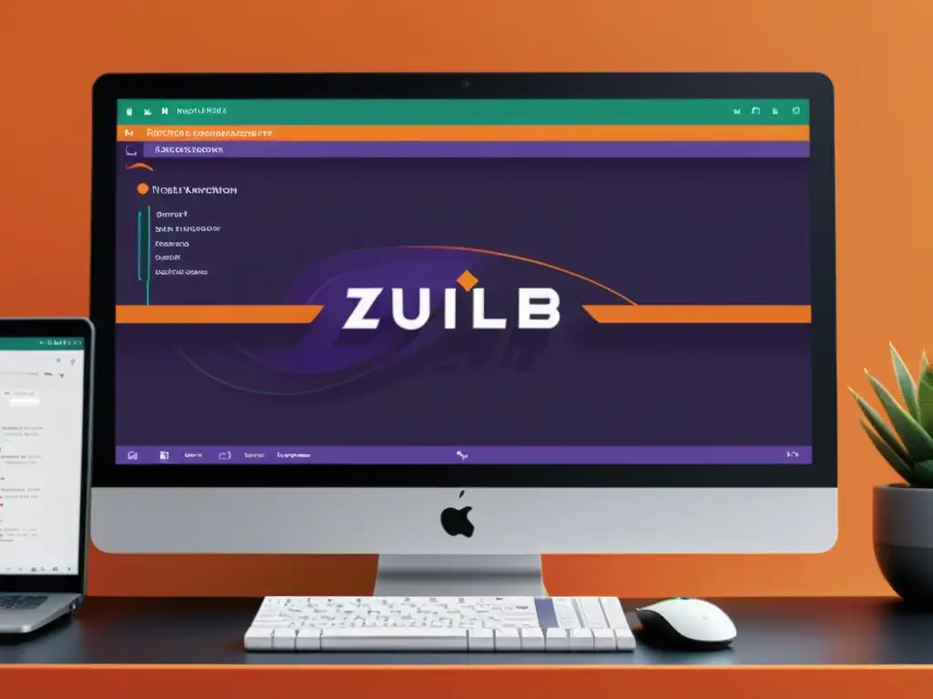 Detalle de pantalla de ordenador mostrando integración de GitLab con Zulip, en un entorno profesional y atractivo