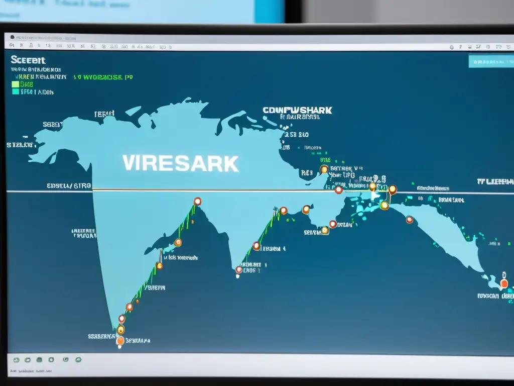 Detalle de pantalla de Wireshark capturando y analizando paquetes de red