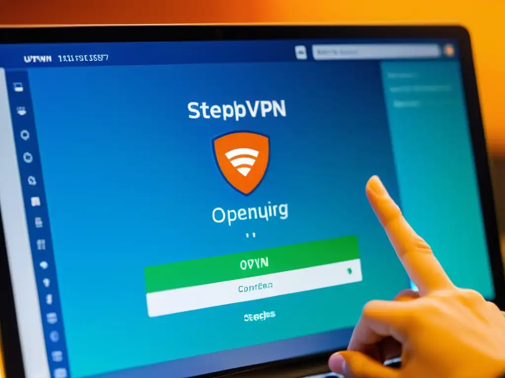 Detalle vibrante de la configuración paso a paso de OpenVPN para crear VPN