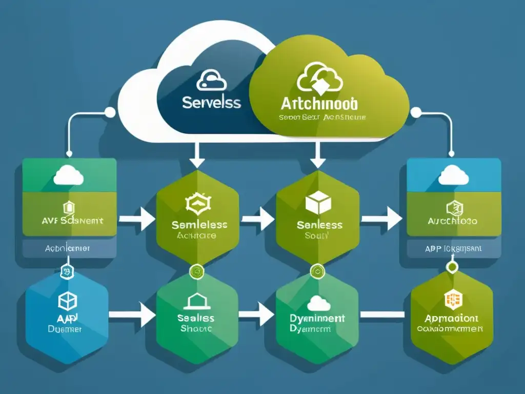 Diagrama de arquitectura serverless en la nube, destacando el desarrollo ágil con Serverless Framework