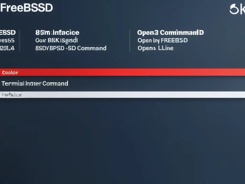 Diferencias entre FreeBSD y OpenBSD: Imagen detallada 8k de comparación de interfaces de línea de comandos, resaltando características únicas