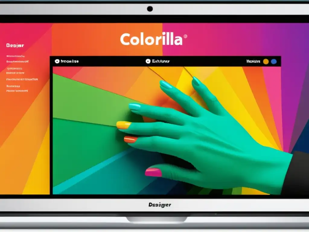 Un diseñador selecciona colores con la herramienta ColorZilla, reflejando la pantalla