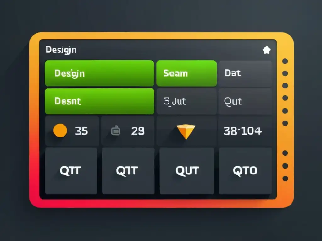 Diseño de Interfaces Gráficas en Qt Designer: Interfaz moderna y elegante con elementos vibrantes y amigables para el usuario