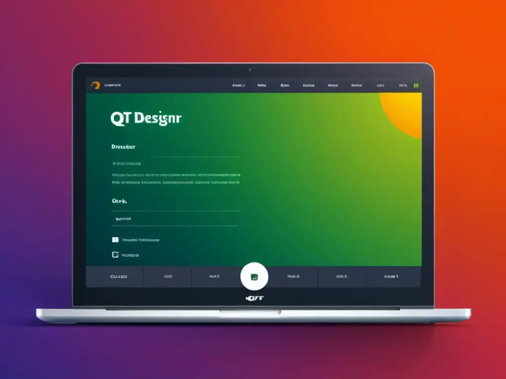 Diseño de Interfaces Gráficas en Qt Designer: Interfaz moderna, minimalista y vibrante con navegación intuitiva y gráficos de alta resolución