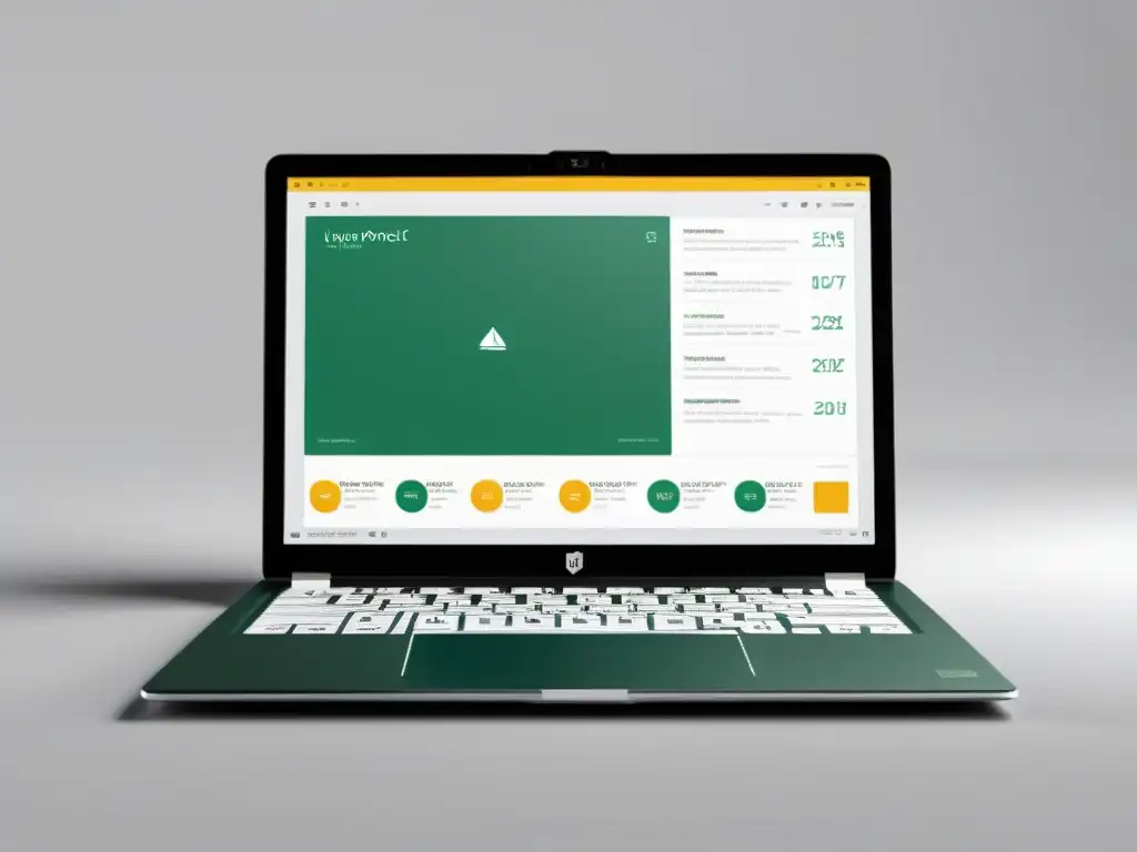 Diseño de Interfaces con Pencil Project: Laptop moderno con interfaz detallada y diseño profesional, ideal para diseñadores y profesionales