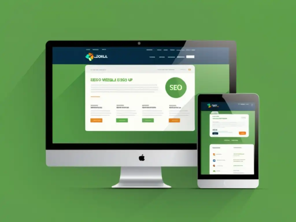 Un diseño web de Joomla moderno y profesional, demostrando las mejores prácticas SEO para CMS de código abierto