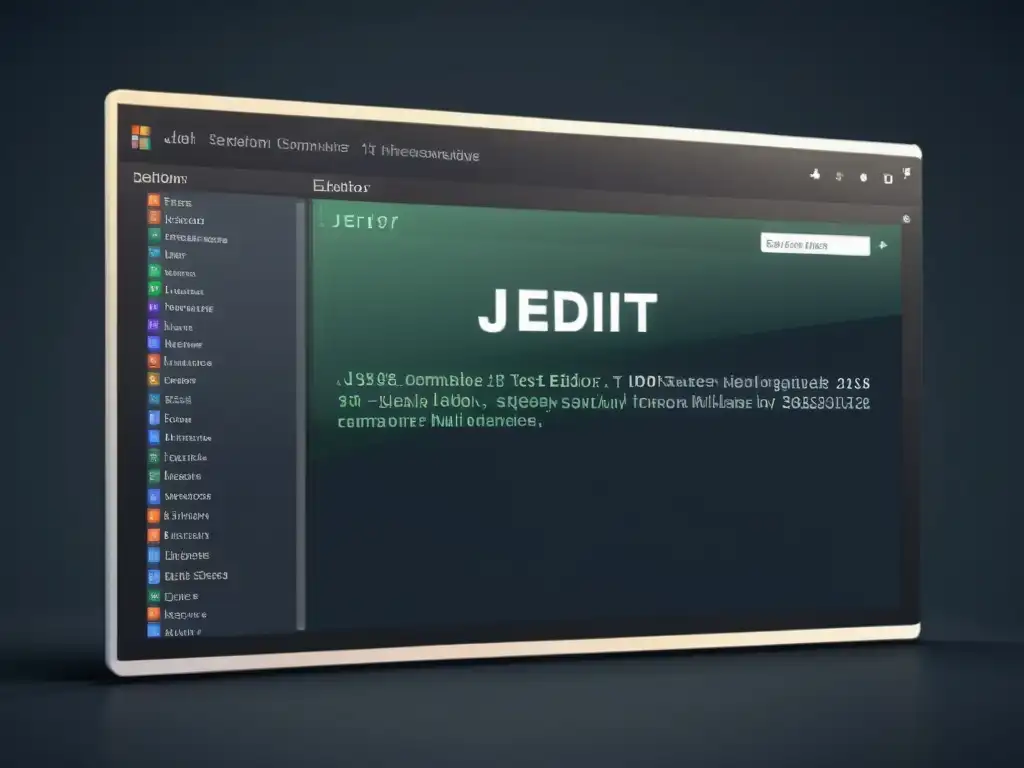 Editor de texto open source multilingüe: pantalla de jEdit con múltiples lenguajes de programación en una interfaz moderna y profesional