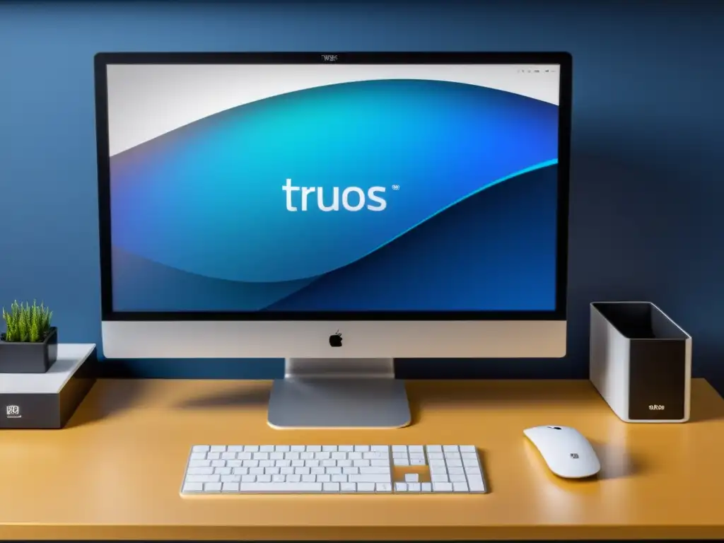 Un elegante escritorio con el moderno sistema operativo TrueOS de código abierto en la pantalla