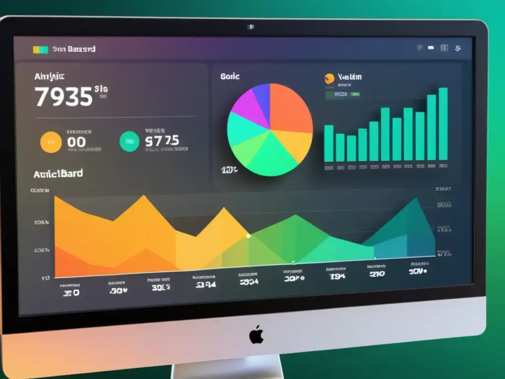 Un elegante panel de analítica avanzada con software código abierto en un entorno dinámico y profesional