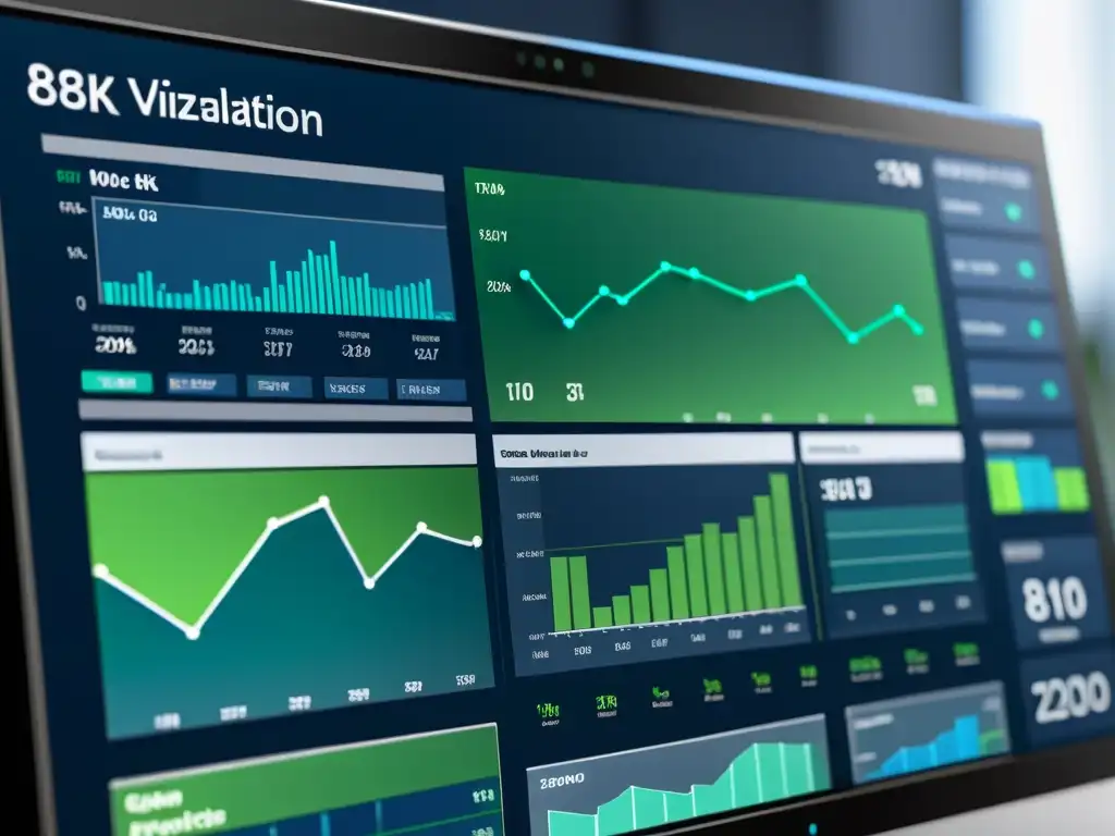 Un elegante panel de visualización de datos en 8k con herramientas de código abierto