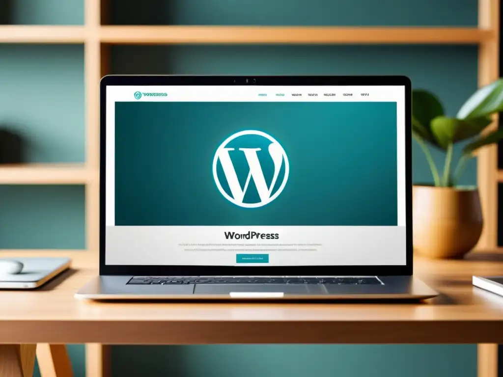 Un elegante portátil muestra una web de WordPress de alta calidad