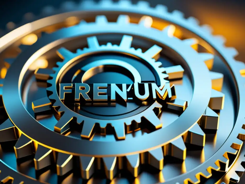 Dos engranajes entrelazados, uno 'Freemium' y el otro 'Open Source', en un fondo futurista