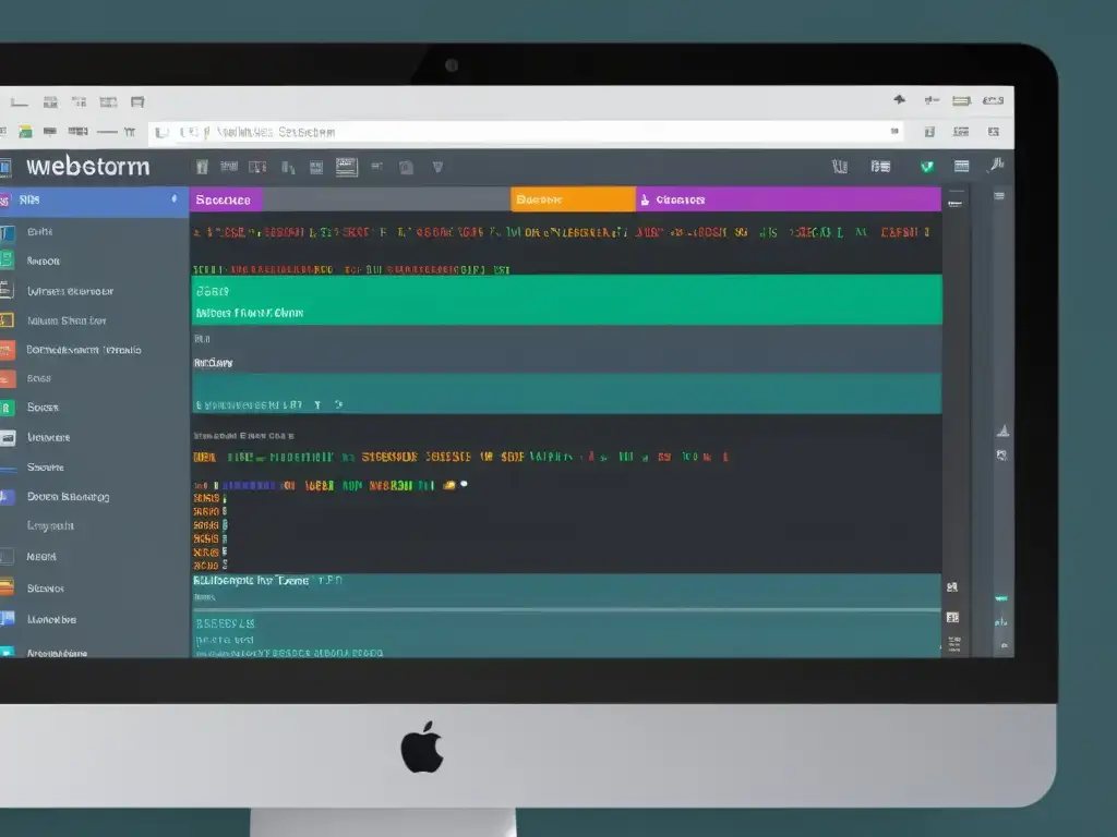 Un entorno de desarrollo integrado WebStorm mostrando trucos de productividad en JavaScript con una interfaz moderna y dinámica