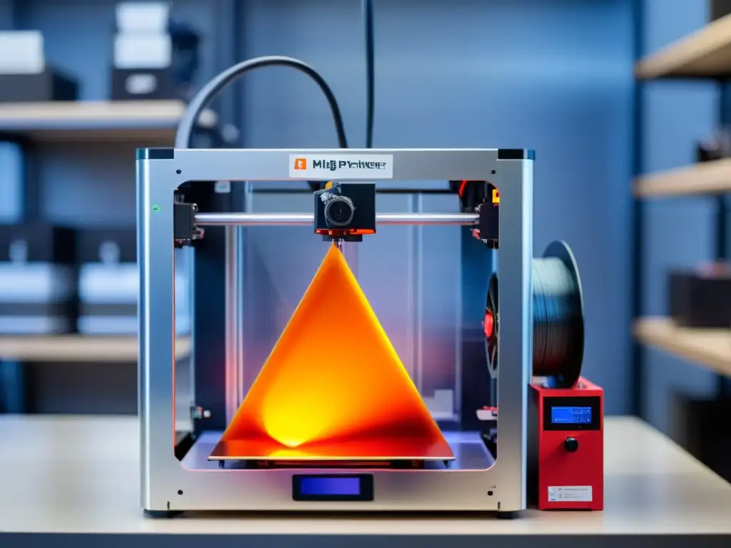 Un entorno profesional y seguro para la impresión 3D, con medidas de seguridad y un diseño moderno