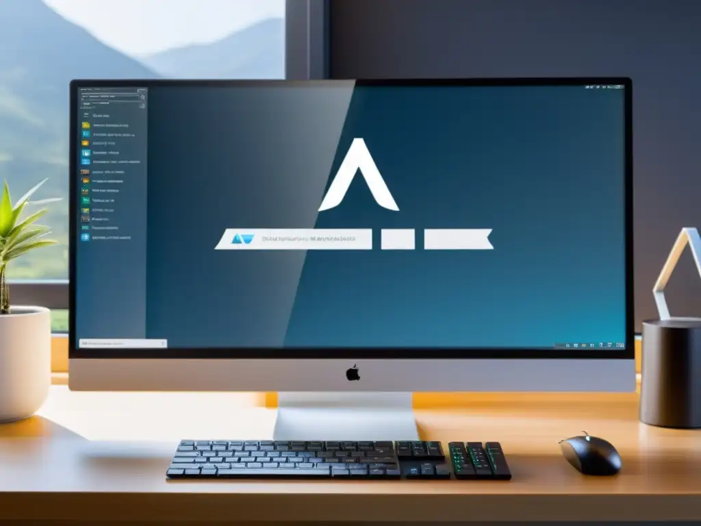 Un entorno de trabajo profesional y minimalista con doble monitor, mostrando la productividad y desarrollo en Arch Linux