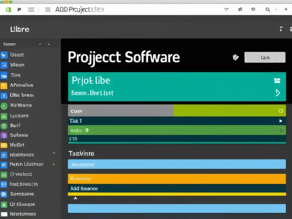 Un entorno de trabajo profesional y organizado con la interfaz moderna de ProjectLibre