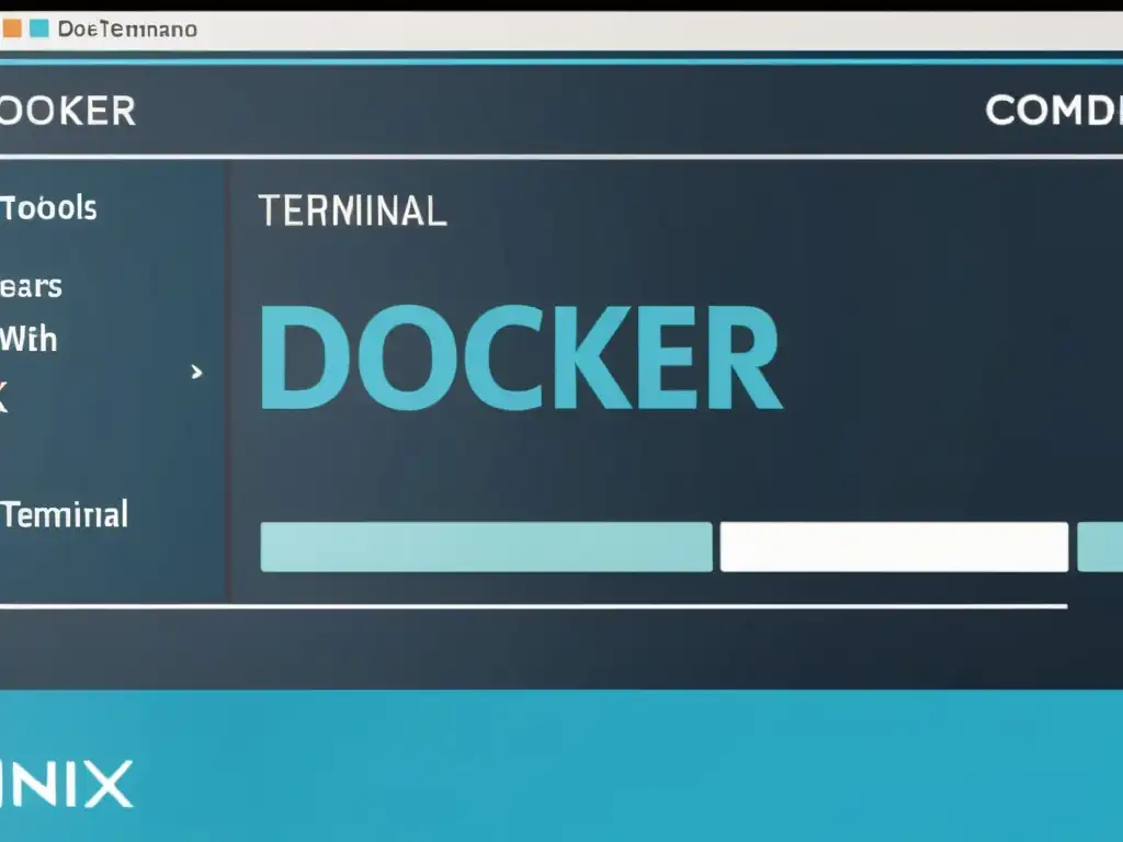 Un entorno Unix con comandos de Docker ejecutándose, reflejando la integración perfecta