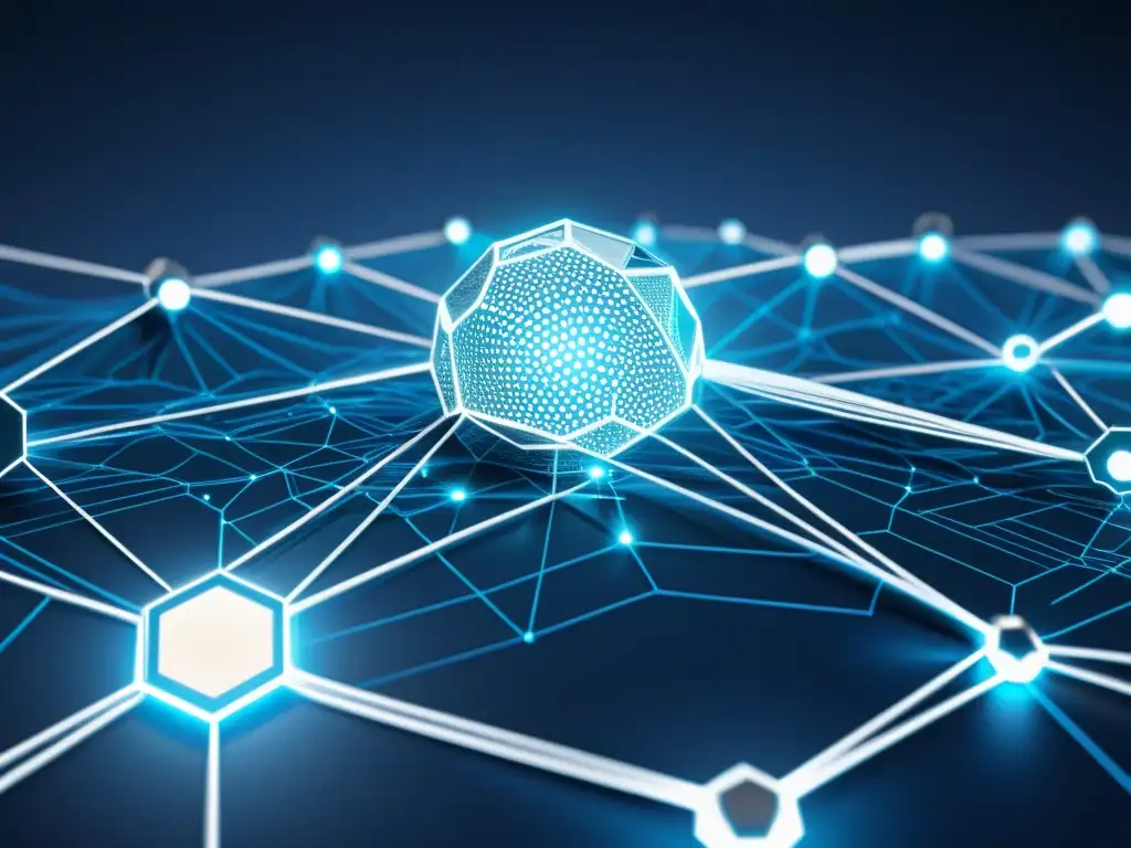 Red de nodos digitales futuristas en 8k Un entramado futurista de nodos digitales con la integración segura de APIs de terceros