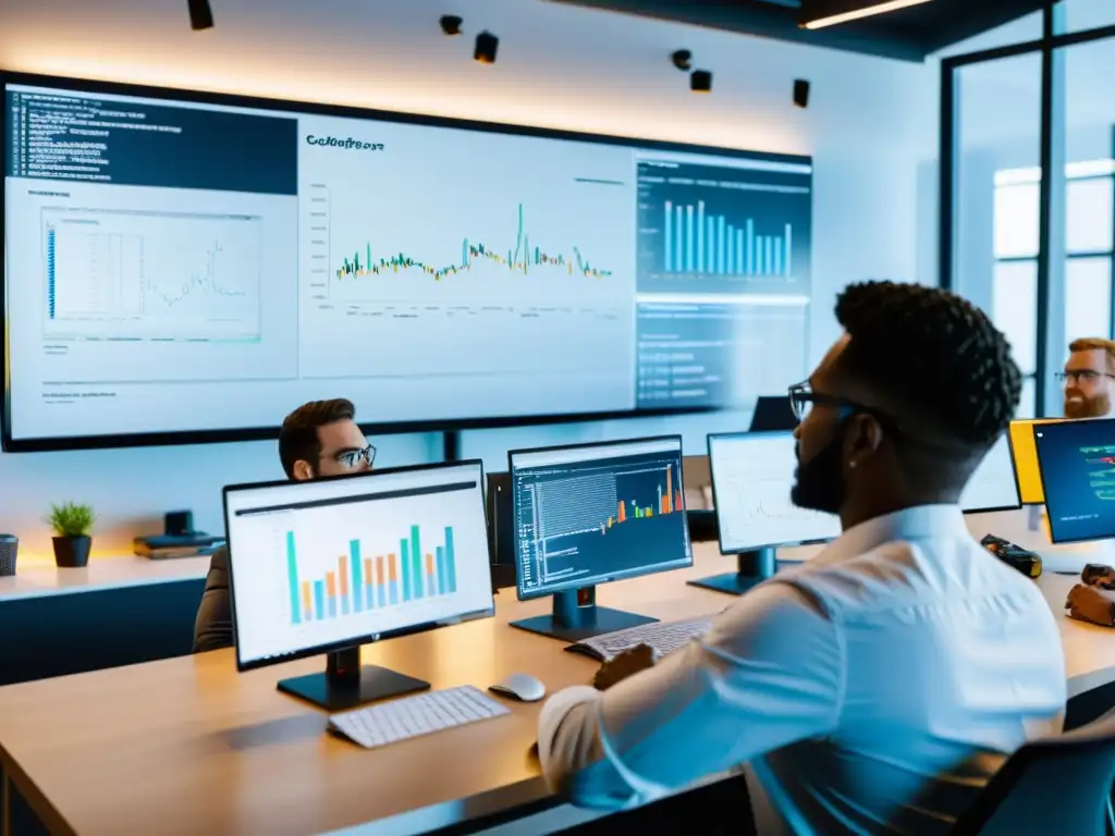 Equipo de desarrolladores integrando frameworks open source en un entorno empresarial moderno