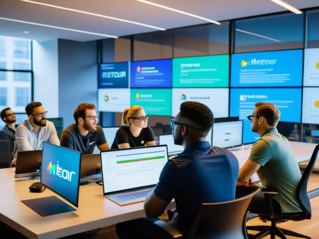 Equipo de desarrolladores trabajando en un proyecto Meteor