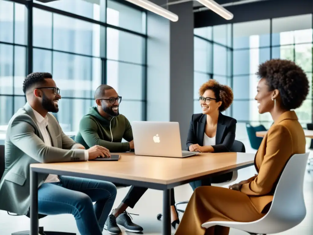 Un equipo diverso colabora en plataforma digital con enfoque en métricas éxito proyectos código abierto, innovación y trabajo en equipo