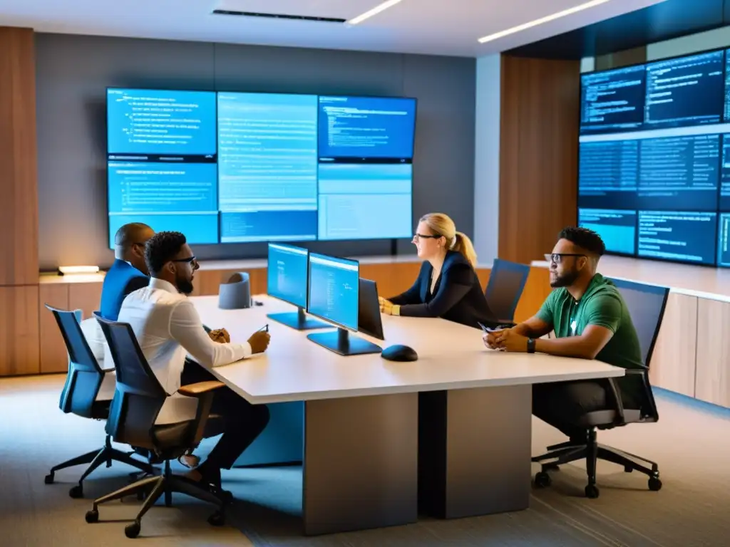 Un equipo diverso colabora en un proyecto de ciberseguridad en software de código abierto