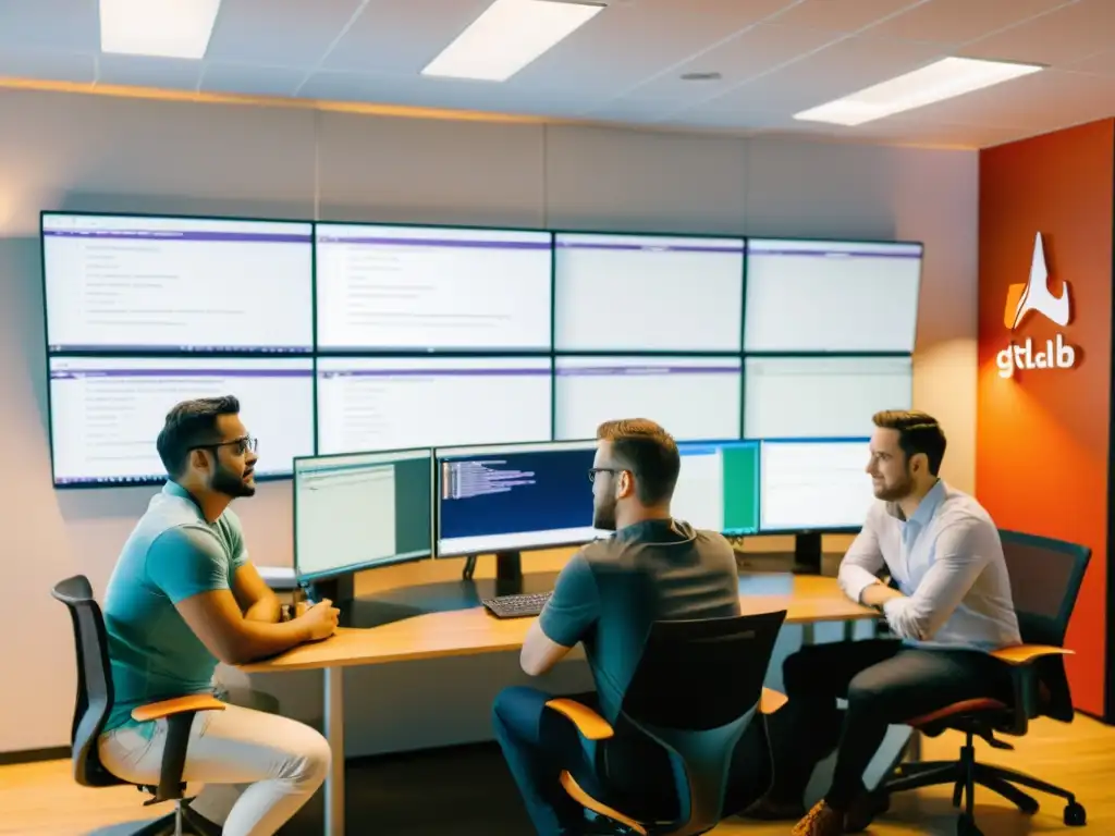 Equipo colaborando en proyecto usando GitLab para mejorar documentación en código abierto