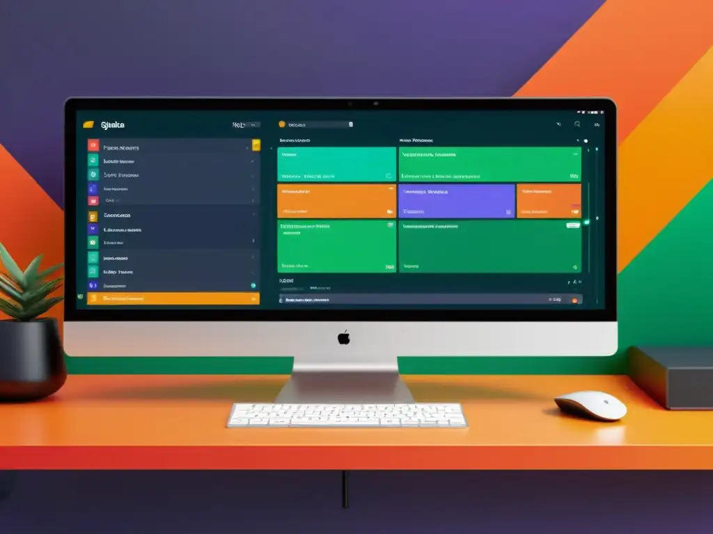 Espacio de trabajo digital futurista con interfaz de comunicación Open Source integrada con GitLab, fomentando la colaboración y la eficiencia