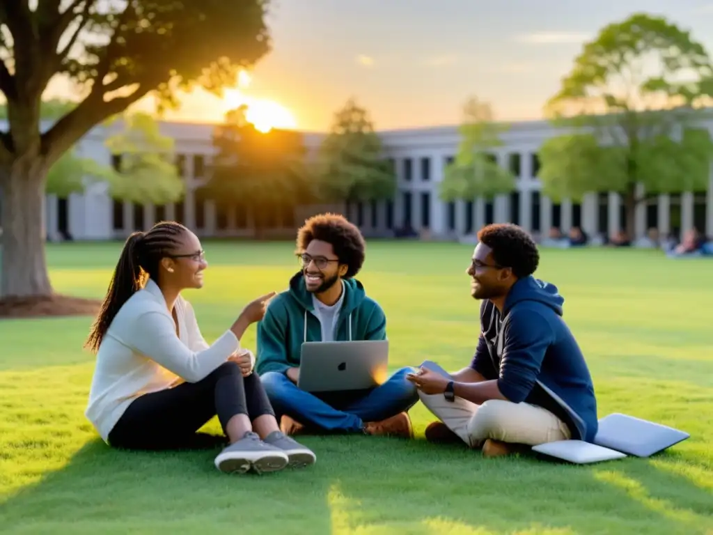 Estudiantes colaborando en proyecto educativo con software libre