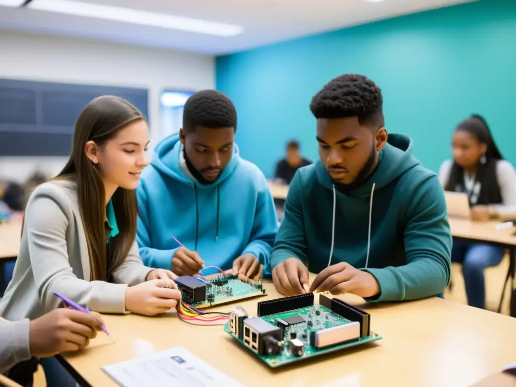 Estudiantes crean proyectos innovadores con Arduino en aula llena de colores y colaboración