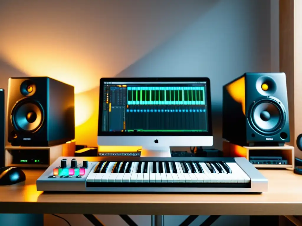 Un estudio de música moderno con equipo profesional y software libre, bañado en luz natural