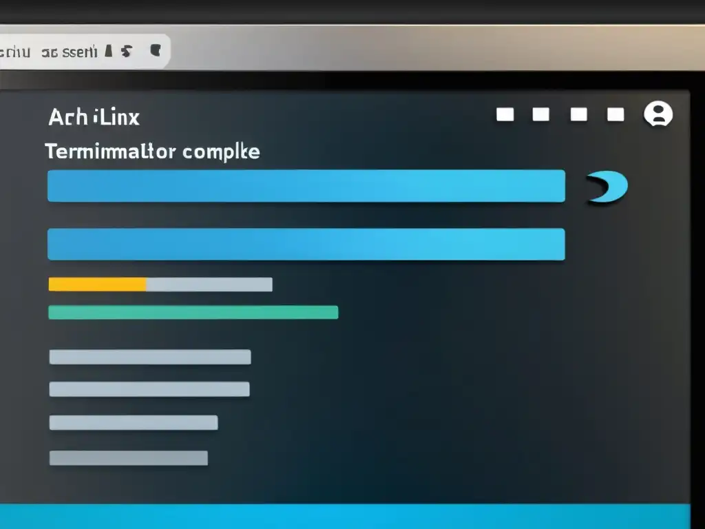 Experto usuario de Arch Linux gestionando actualizaciones de código abierto en terminal de alta tecnología