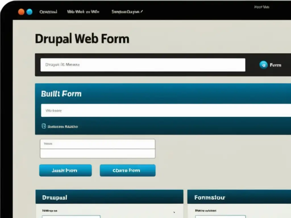 Guía para crear formularios dinámicos en Drupal: Imagen de un moderno y dinámico formulario web con elementos interactivos y diseño elegante