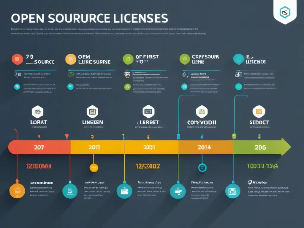 Un gráfico detallado muestra la evolución de las licencias open source