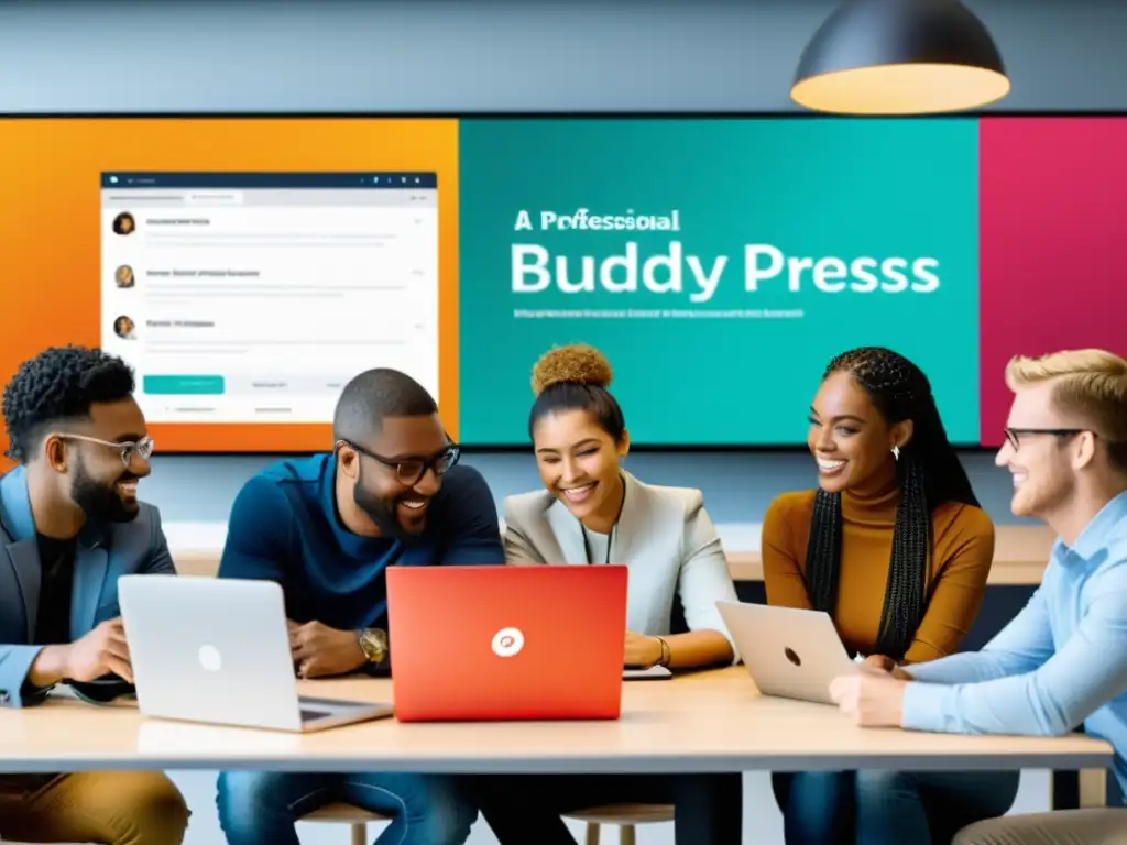 Un grupo colaborativo utiliza la plataforma BuddyPress en un entorno profesional y educativo