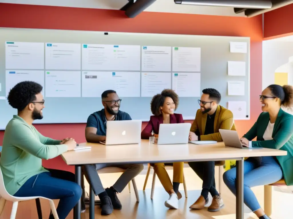 Grupo diverso colabora en un espacio coworking, fomentando el empoderamiento ciudadano, la gobernanza ambiental y el movimiento open source