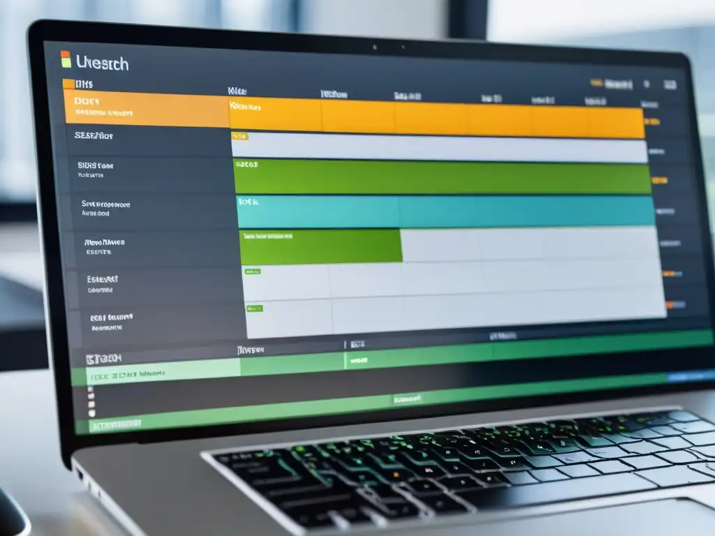 Herramienta gratuita para diagramas de Gantt en pantalla de ordenador, proyectando profesionalismo y precisión en la gestión de proyectos