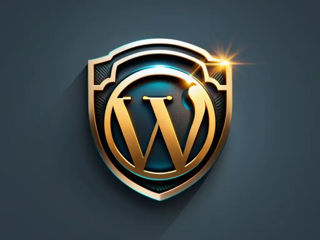 Un icono de cerradura moderno y elegante con detalles intrincados y una interfaz digital brillante, representando las avanzadas características de seguridad de WordPress