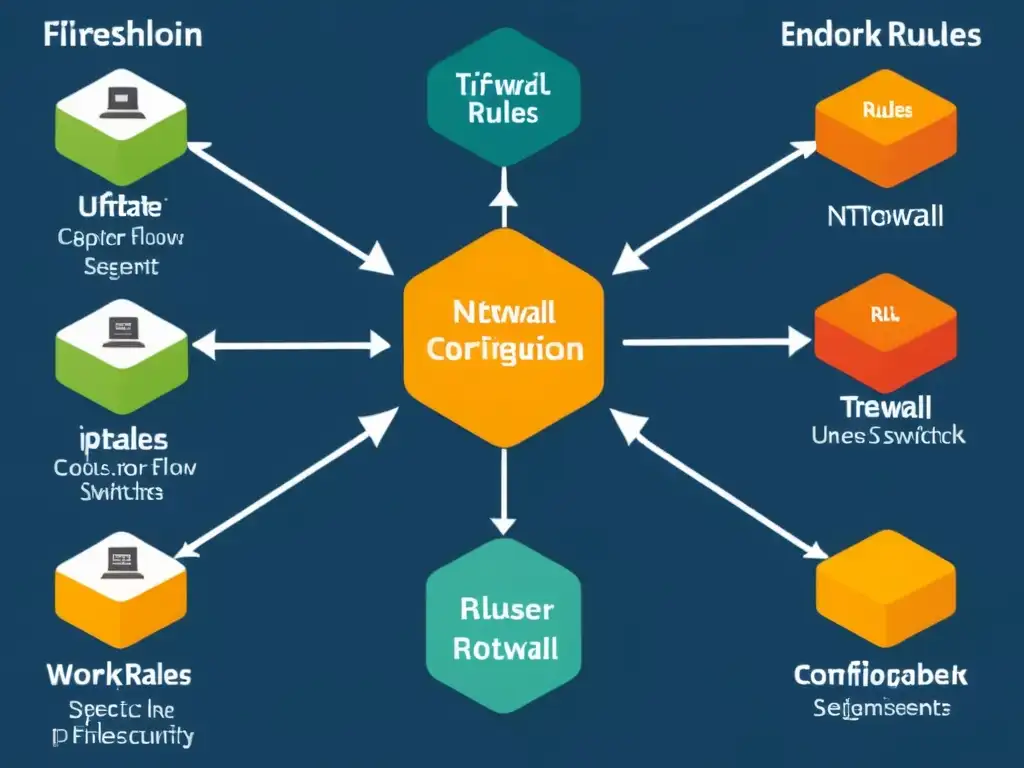 Una ilustración detallada de la topología de red con iptables configurado como firewall, protegiendo la red universitaria