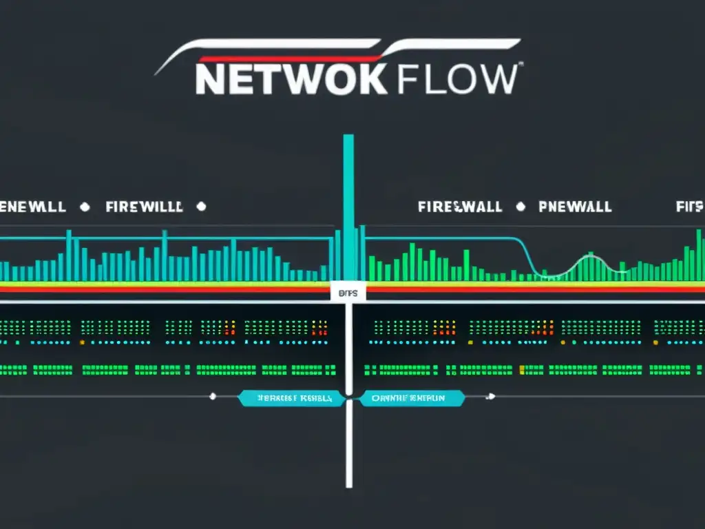 Una ilustración moderna y dinámica del filtrado de tráfico en redes con pfSense