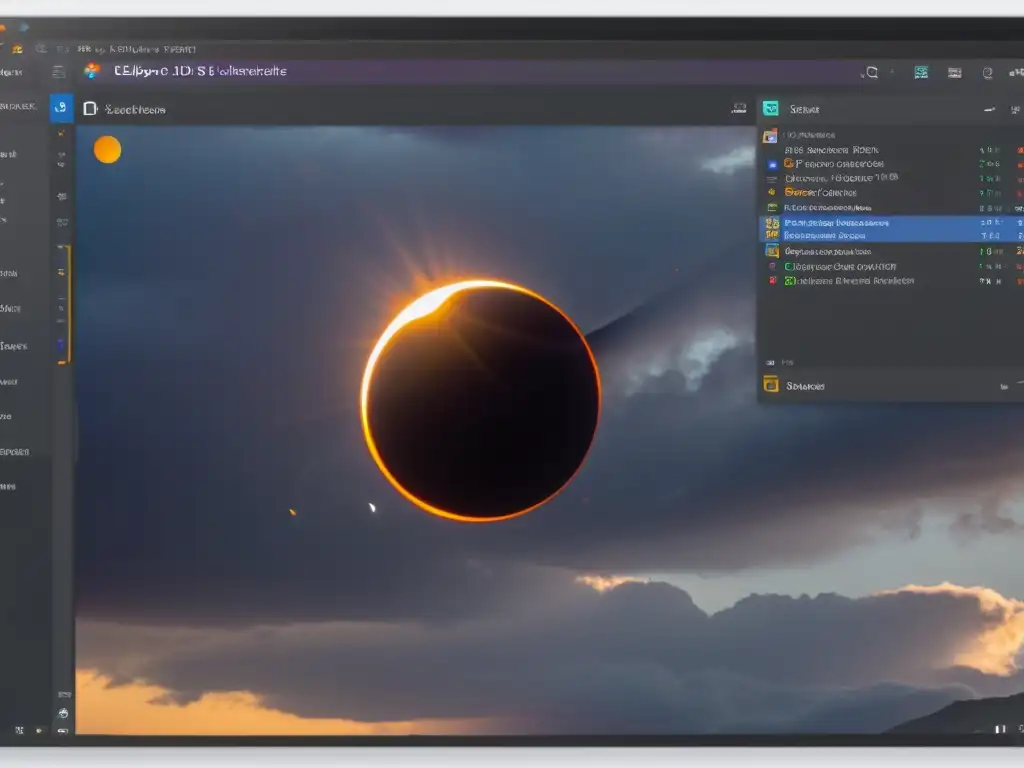 Imagen en alta resolución del nuevo Eclipse IDE en modo oscuro, destacando sus mejoras y comparándolo con otros IDEs