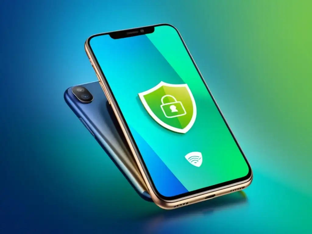 Imagen de apps móviles seguras en iOS y Android, destacando las mejores prácticas seguridad apps móviles en un diseño profesional y futurista