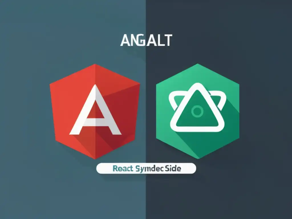 Una imagen de comparativa Angular vs React Open Source con código limpio y moderno, resaltando similitudes y diferencias entre ambos frameworks