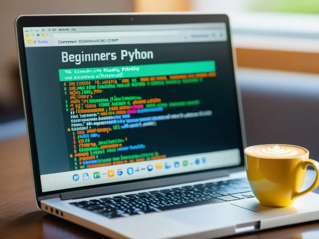 Una imagen detallada y acogedora de un script de Python para principiantes con resaltado de sintaxis