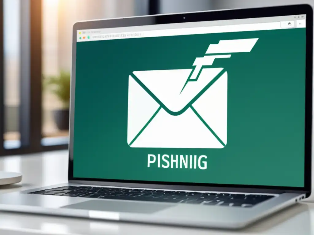 Imagen detallada de un correo electrónico de phishing siendo creado en pantalla de computadora