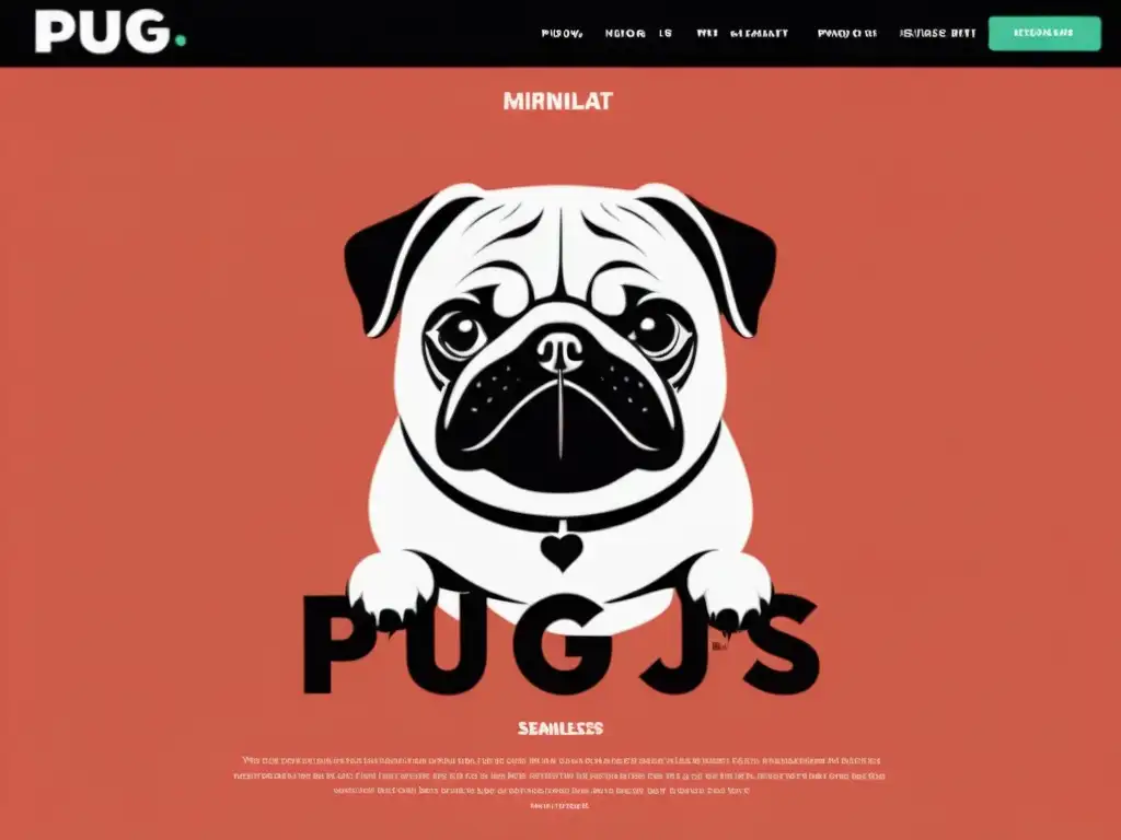 Una imagen 8k detallada de un elegante diseño web con código Pug